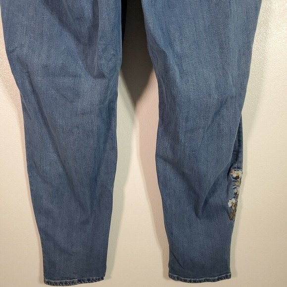 Torrid Embroidered Distressed Skinny Jeans Plus Size 28 X-Tall High Rise Stretch - Picture 7 of 10